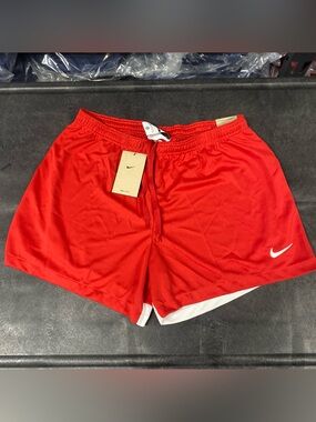 Nike Dri-FIT Women’s Classic II Shorts Red White (DH8310-657) Athletic Large NWT